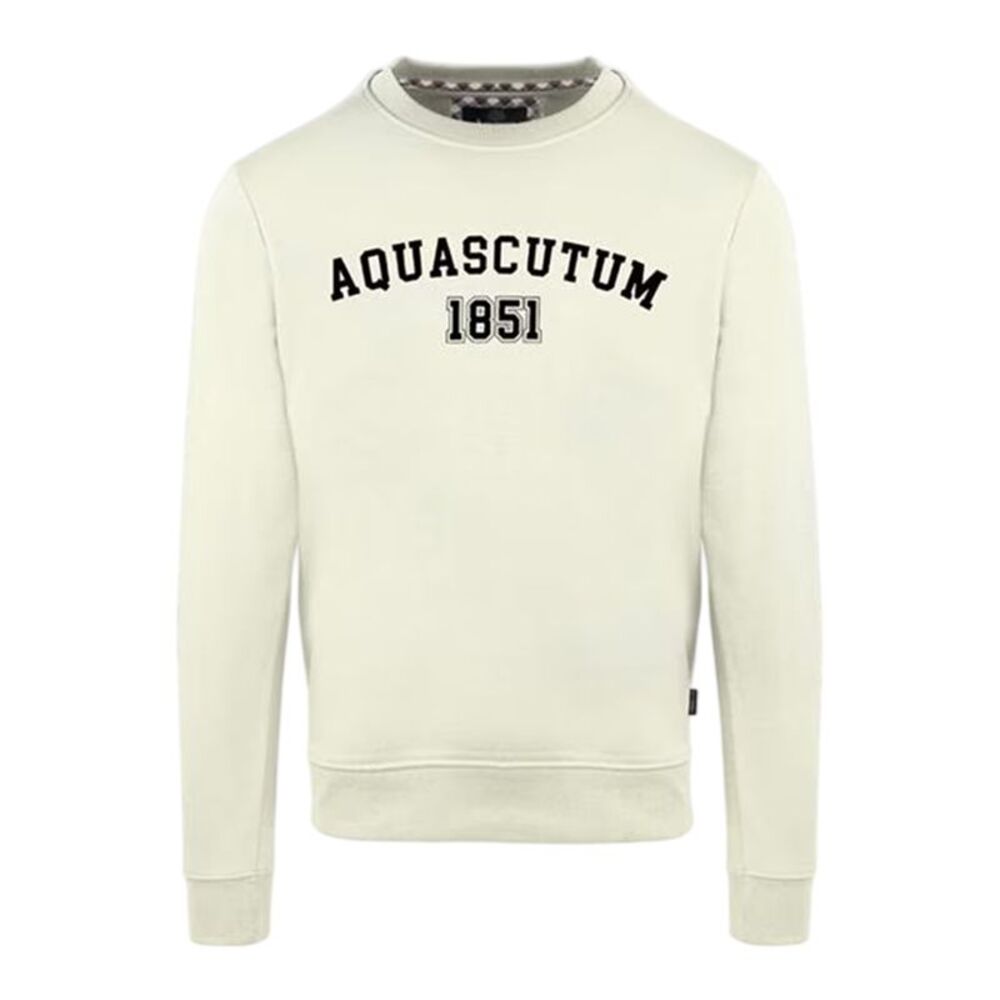 Aquascutum Mens Arched Logo Sweatshirt / Butter